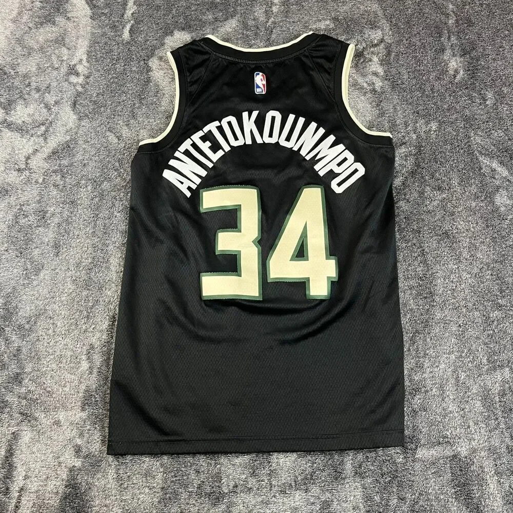 Nike Swingman Milwaukee Bucks Giannis Antetokounmpo Jersey Black #34 Sz M